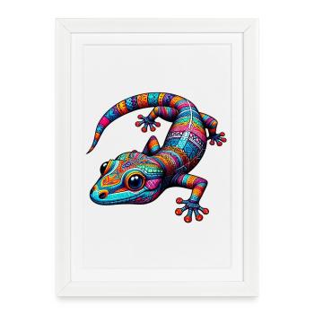 Gecko - Affiche encadrée (27 × 37 cm) - blanc - Devant