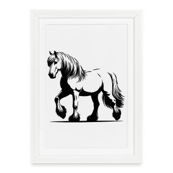 Haflinger de cheval - Affiche encadrée (27 × 37 cm) - blanc - Devant