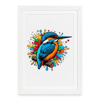 Kingfisher - Framed poster (27 × 37 cm) - white - Front
