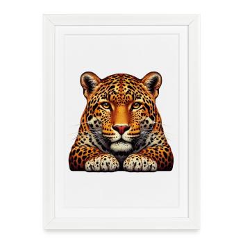 Leopard - Framed poster (27 × 37 cm) - white - Front