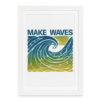 Make Waves - Framed poster (27 × 37 cm) - white - Front