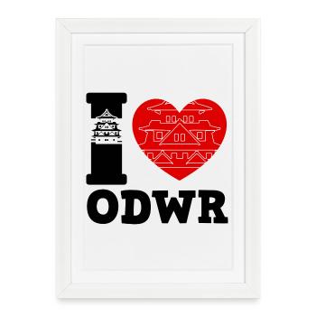 Hearts of Vacation with Huts and Palms - Framed poster (27 × 37 cm) - white - Front