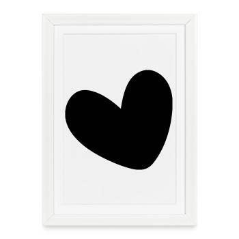Coeur rempli d’une seule couleur - Affiche encadrée (27 × 37 cm) - blanc - Devant