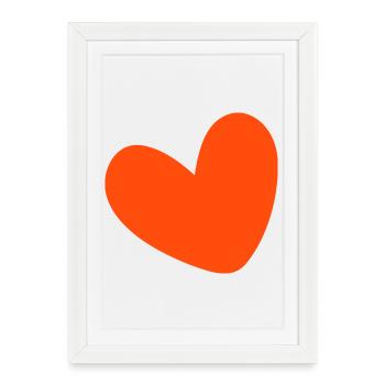 Coeur rempli de couleurs - Affiche encadrée (27 × 37 cm) - blanc - Devant