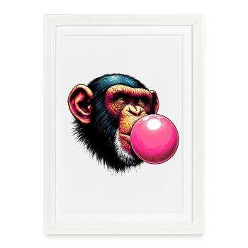 Singe - Affiche encadrée (27 × 37 cm) - blanc - Devant