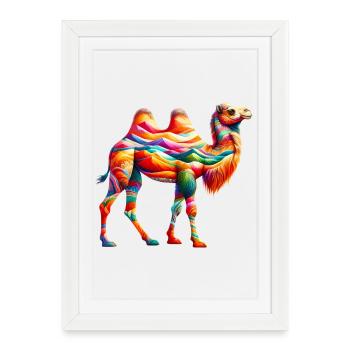 Chameau - Affiche encadrée (27 × 37 cm) - blanc - Devant