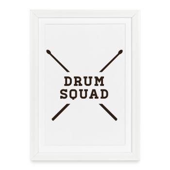Escouade DRUM - Affiche encadrée (27 × 37 cm) - blanc - Devant