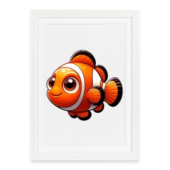 Poisson-clown - Affiche encadrée (27 × 37 cm) - blanc - Devant