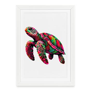Turtle - Framed poster (27 × 37 cm) - white - Front