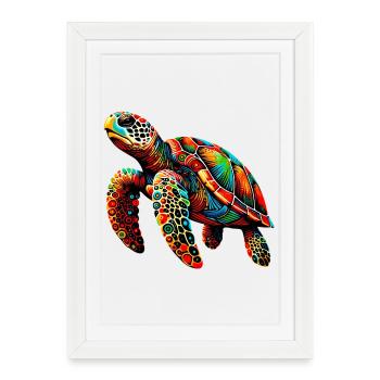 Turtle - Framed poster (27 × 37 cm) - white - Front