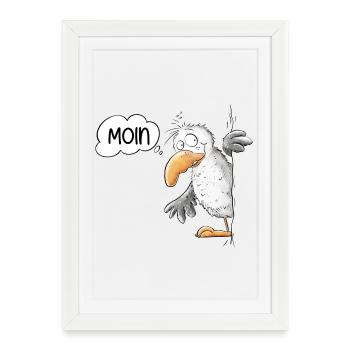Moin Disant Mouette Motif Animal - Affiche encadrée (27 × 37 cm) - blanc - Devant