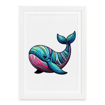 Baleine - Affiche encadrée (27 × 37 cm) - blanc - Devant