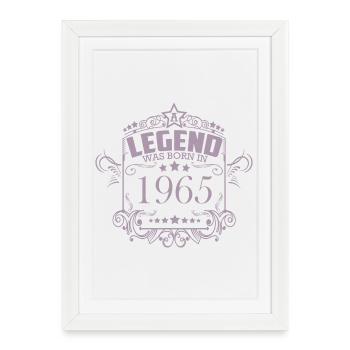 Légende de l’anniversaire vintage 1965 - Affiche encadrée (27 × 37 cm) - blanc - Devant