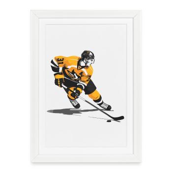 Joueur de hockey sur glace - Affiche encadrée (27 × 37 cm) - blanc - Devant
