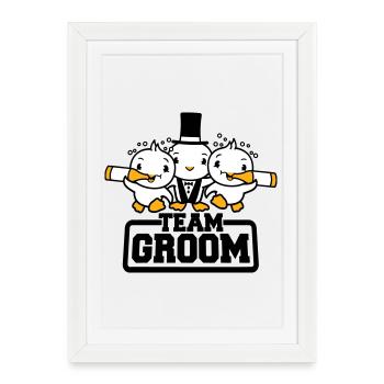 3 Birds Team Groom Saying Friends Groom Party - Framed poster (27 × 37 cm) - white - Front
