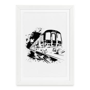 Taches de peinture de train - Affiche encadrée (27 × 37 cm) - blanc - Devant