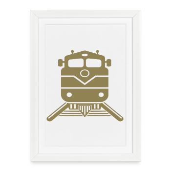 Train Locomotive Express Train Trainspotting - Affiche encadrée (27 × 37 cm) - blanc - Devant