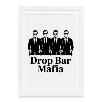 Drop Bar Mafia – Cyclisme rétro - Affiche encadrée (27 × 37 cm) - blanc - Devant