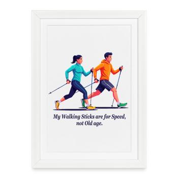 Nordic walking fans - Framed poster (27 × 37 cm) - white - Front