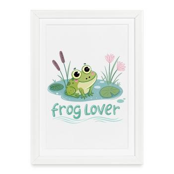 Amoureux des grenouilles - Affiche encadrée (27 × 37 cm) - blanc - Devant