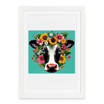 vache - Affiche encadrée (27 × 37 cm) - blanc - Devant