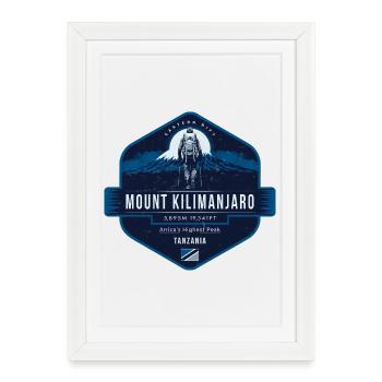 Mount Kilimanjaro , tanzania, hiking  - Framed poster (27 × 37 cm) - white - Front