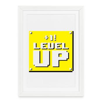 Level up panel - Framed poster (27 × 37 cm) - white - Front