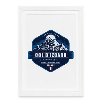 Col d’Izoard, Alpes françaises, France - Affiche encadrée (27 × 37 cm) - blanc - Devant