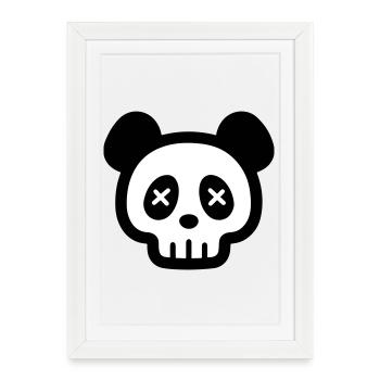 Panda Skull Skeleton - Framed poster (27 × 37 cm) - white - Front