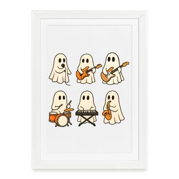 Motif musical du groupe fantôme - Affiche encadrée (27 × 37 cm) - blanc - Devant