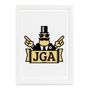JGA hand signals (bachelor party / 2C) - Framed poster (27 × 37 cm) - white - Front
