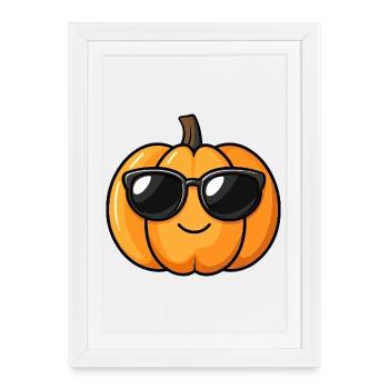Pumpkin Halloween Autumn - Framed poster (27 × 37 cm) - white - Front