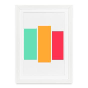 Tri Block Neon Palette - Framed poster (27 × 37 cm) - white - Front