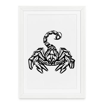 T-shirt du zodiaque Scorpion Cadeau - Affiche encadrée (27 × 37 cm) - blanc - Devant