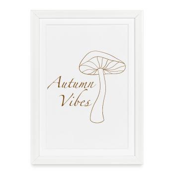 Ambiance des champignons d’automne - Affiche encadrée (27 × 37 cm) - blanc - Devant