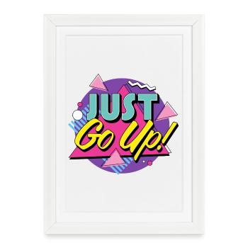 Just Go Up - Escalade rétro - Affiche encadrée (27 × 37 cm) - blanc - Devant
