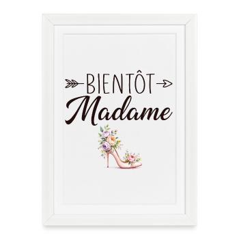 Madame Mariage EVJF Future Mariée - Affiche encadrée (27 × 37 cm) - blanc - Devant
