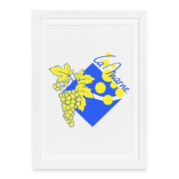 Logo revisité la Marne - Affiche encadrée (27 × 37 cm) - blanc - Devant
