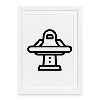 station spatiale - Affiche encadrée (27 × 37 cm) - blanc - Devant