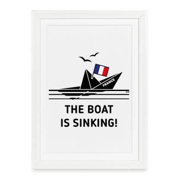 The Boat Is Sinking! (France / POS) - Affiche encadrée (27 × 37 cm) - blanc - Devant