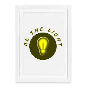 Light Idea Lamp Icon Yellow Circle be the light - Framed poster (27 × 37 cm) - white - Front