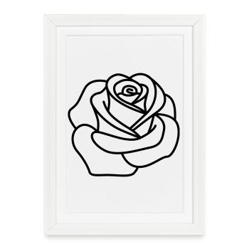 Rose - Affiche encadrée (27 × 37 cm) - blanc - Devant
