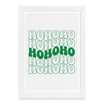 Hohoho Noël Vintage - Affiche encadrée (27 × 37 cm) - blanc - Devant