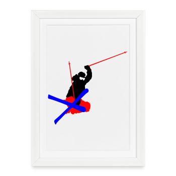 Ski acrobatique - Affiche encadrée (27 × 37 cm) - blanc - Devant