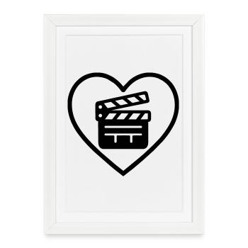 Heart Cinema – Movie Lover - Framed poster (27 × 37 cm) - white - Front