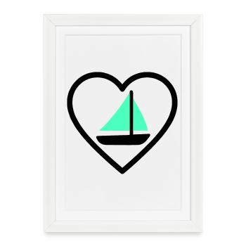 Cuore Vela – Passione Navigazione - Affiche encadrée (27 × 37 cm) - blanc - Devant