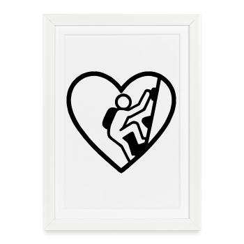 Escalade de cœur – Passion verticale - Affiche encadrée (27 × 37 cm) - blanc - Devant