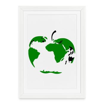 Globe Apple - Framed poster (27 × 37 cm) - white - Front