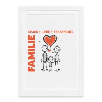 FAMILLE - Crumbles de biscuits Chaos Love - Personnalisable - Affiche encadrée (27 × 37 cm) - blanc - Devant