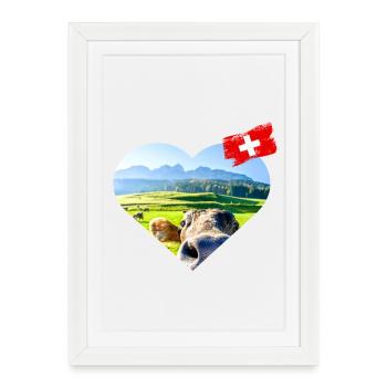 Avec amour Schweiz - Affiche encadrée (27 × 37 cm) - blanc - Devant